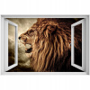 Self -adhézne 3D okno Roaring Lion 90x60 (Self -adhézne 3D okno Roaring Lion 90x60)