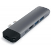 Replikátor portov Satechi Aluminium Type-C PRO Hub (HDMI 4K, PassThroughCharging, 1x USB3.0, 1xSD, Ethernet) - Space Gray (ST-TCPHEM)