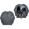 Tričko s dlhým rukávom The Beatles - Abbey Road Back Print Stone Wash, Unisex,Modrá,S