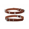 WAU DOG Obojok Collar kožený s dekoráciou, 38-50cm/25mm, hnedá