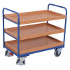 Variofit Policový vozík, Variofit, 3 police s ohranením (81 x 45 cm), do 250 kg, modrá/antracit Farba: modrá RAL5010