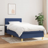 Box spring postel s matrací modrá 100 x 200 cm textil Modrá 3140679
