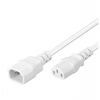 PREMIUMCORD Predlžovací kábel 230V, C13-C14, biely 2m (kps2w)