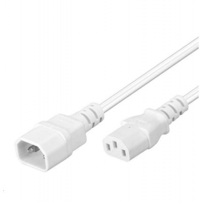 PremiumCord Prodlužovací kabel síť 230V, C13-C14, bílý 2m (kps2w)