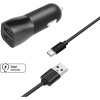 FIXED Smart Rapid Charge 15 W s 2× USB výstupom a USB/USB-C káblom 1 m čierna FIXCC15-2UC-BK