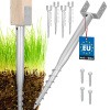 Kotva U skrutkovacia do zeme oceľová 150x920 mm set 4 ks.