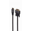 Gembird HDMI kábel na DVI v opletení 1.8 m, pozlátené koncovky