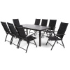 Záhradný jedálenský set 8+1 BestBerg BBGF-62B / čierna