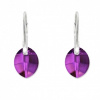 For You Náušnice Swarovski elements List 14 mm fialové AMETHYST - 187