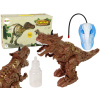 LEAN TOYS Diaľkovo ovládaný dinosaurus dýcha parný projektor hnedý