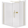 CERANO - Sprchová zástena Walk-in Onyx TL/P - 8 mm - hranatá vzpera - zlatá kartáčovaná, transparentné sklo - 80x70 cm