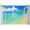Self -adhézne 3D slepka na okno Beach Grécko 90x60 (Self -adhézne 3D slepka na okno Beach Grécko 90x60)