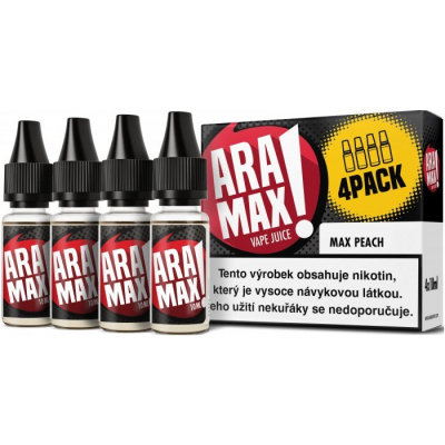 Liquid ARAMAX 4Pack Max Peach 4x10ml-6mg (Přirozená chuť šťavnaté broskve s přírodní dochutí)