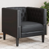 VidaXL Chesterfield Pohovka Kreslo Čierna umelá koža 372652