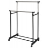 HomeLife Pojazdný stojan na šaty Double 75 x 33 x 153 cm, čierny