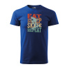 Sablio Tričko s potlačou EAT SLEEP SKATE REPEAT - modré 2XL