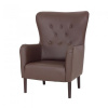 Hnedé kožené kreslo BERGAMO ušiak