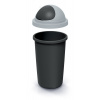 Prosperplast Odpadkový koš COMPACTA R Roller - objem: 30 l, barva: recykl. černá s světle šedým víkem