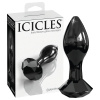 Icicles No. 78 kónické sklenené análne dildo čierne