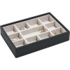 Krabička na šperky Stackers s 11 priehradkami mini čierny zamat