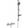 Hansa Prisma Sprchový set s termostatom, 3 prúdy, brúsená oceľ 4813042180