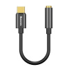 Adaptér USB-C BASEUS na 3,5 mm jack - 10 cm - čierny