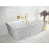 BESCO Voľne stojaca vaňa VARYA Glam - strieborná Farba - GLAM 02 - strieborná, Farba sifónu - Biela, Rozmer vane - 150 × 75 cm VANVARYA150WG2