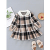 Dievčenské šaty - KC25217 *Shein Sweater Dress Grille 120 (Founce Frill Dress - 92 Caramel - Baya)