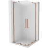 Mexen Velar L Duo, sprchový kút s posuvnými dverami 80 x 80 cm, 8mm sklo námraza, medená matná, 871-080-080-02-33-65