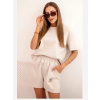 Kesi Włoski Dámsky punto komplet s krátkym rukávom a voľnými šortkami béžový