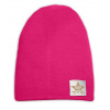 Baby Nellys Jarná/jesenná bavlnená čiapka dvojvrstvová tm. růžová