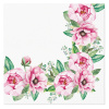 Sada 20 papierových obrúskov Floral Border 33 x 33 cm PAW