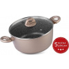 MagicHome Hrniec Coffee Brown Line, 24 cm, 4,0 lit, s pokrievkou