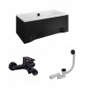Vaňa 150 x 70 Capri nové + sifón a čierny faucet (Vaňa 150 x 70 Capri nové + sifón a čierny faucet)