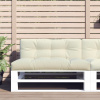 Poduška na palety krémová 120 x 40 x 12 cm textil Krémová 360625