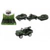 Teddies Auto vojenské mini kov/plast 7-8cm na spätné natiahnutie 4 druhy 12 ks v boxe