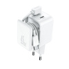 45W adaptér EÚ / sieťová nabíjačka JOYROOM GaN + organizér káblov - biely