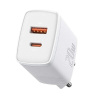 BASEUS CCXJ-B02/CCCP20UE Compact Power Delivery 20W biela (Nástenná nabíjačka USB + Type C Compact Power Delivery 20W biela)