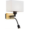 Argon Bill nástenná lampa 2x15 W biela-čierna-mosadzná 1040