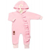 Teplákový overal s volánikom a kapucňou GIRL, Baby Nellys, sv. ružový, veľ. 86 Baby Nellys