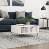 vidaXL Konferenčný stolík vysoký lesk biely 60x60x30 cm kompoz. drevo - Biela - 61035-15957
