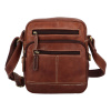 Pánska kožená taška hladká hnedá - Diviley Bayles New22 hnedá