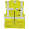 Vesta EXECUTIVE BERLIN výstražná vrecká zips 2 vodorovné + zvislé reflexné pruhy HV žltá