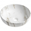 Sapho Rondane Kulatá umyvadlová mísa 41cm, bianco carrara AR435BC