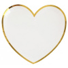 moja párty Papierové taniere biele srdce so zlatým okrajom 10ks Veľkosť: ks