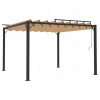 Altánok so žalúziovou strechou 3x3 m, taupe, tkanina a hliník
