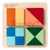 Drevené vkladacie puzzle Farby a tvary Montessori Shape Puzzle Eichhorn 12 kociek rôznych tvarov od 24 mes