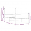 vidaXL Kovový posteľný rám bez matraca hnedý dub 90x200 cm - Hnedá - 97177-52383