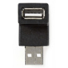 NEDIS adaptér USB 2.0/ zástrčka USB-A - zásuvka USB-A zásuvka/ 480 Mbps/ okrúhly/ poniklovaný/ PVC/ čierny/ blister