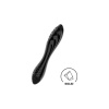 Satisfyer Dazzling Crystal 1 black - dvojité sklenené dildo (čierne)